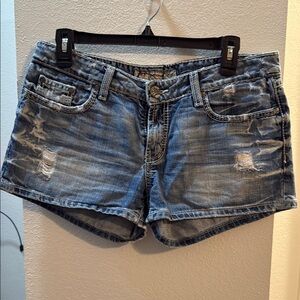 Distressed Blue Denim Women's Shorts